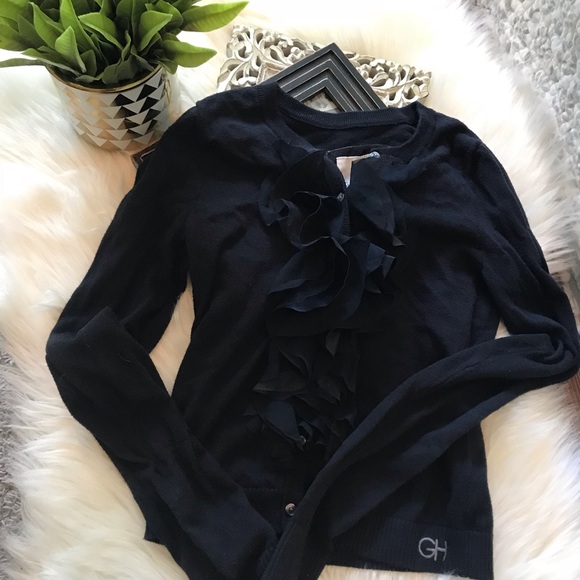 Gilly Hicks black ruffle cardigan - Picture 1 of 3